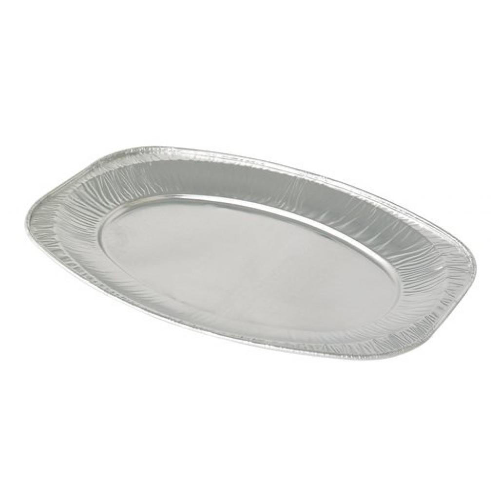 10 x 17" Oval Silver Embossed Foil Food Platter Dish 43cm Tray 