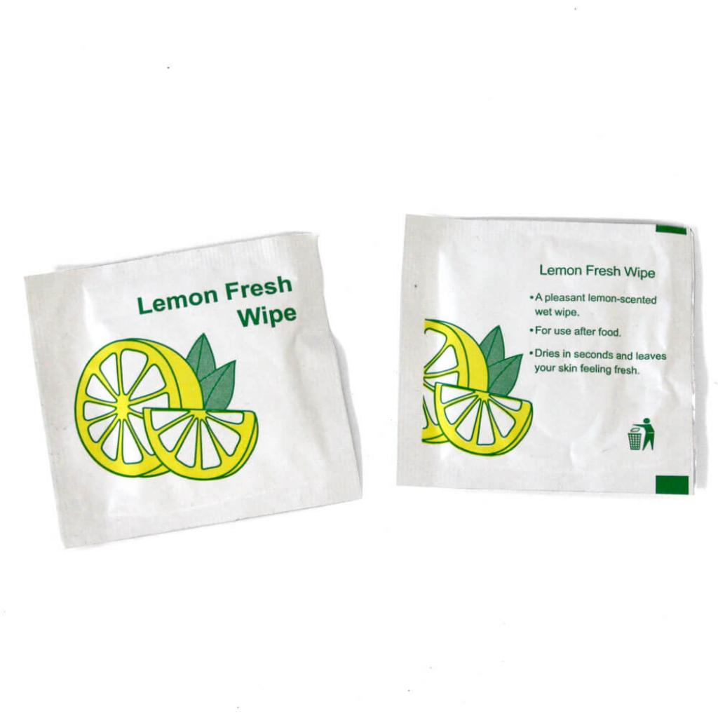 Lemon Fresh Wet Hand Wipes Towels Hot Cold Individually Wrapped Restaurant 