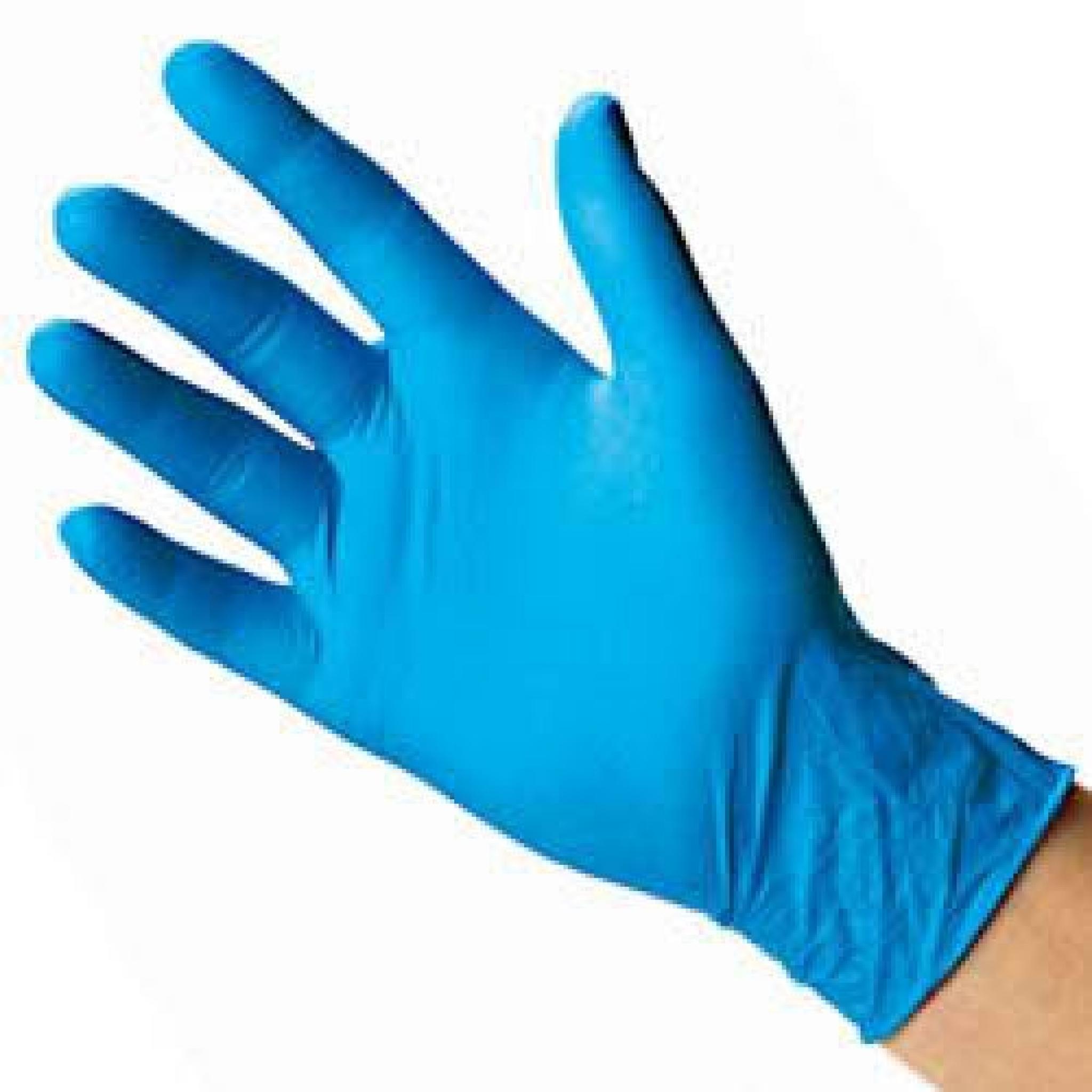 blue vinyl gloves