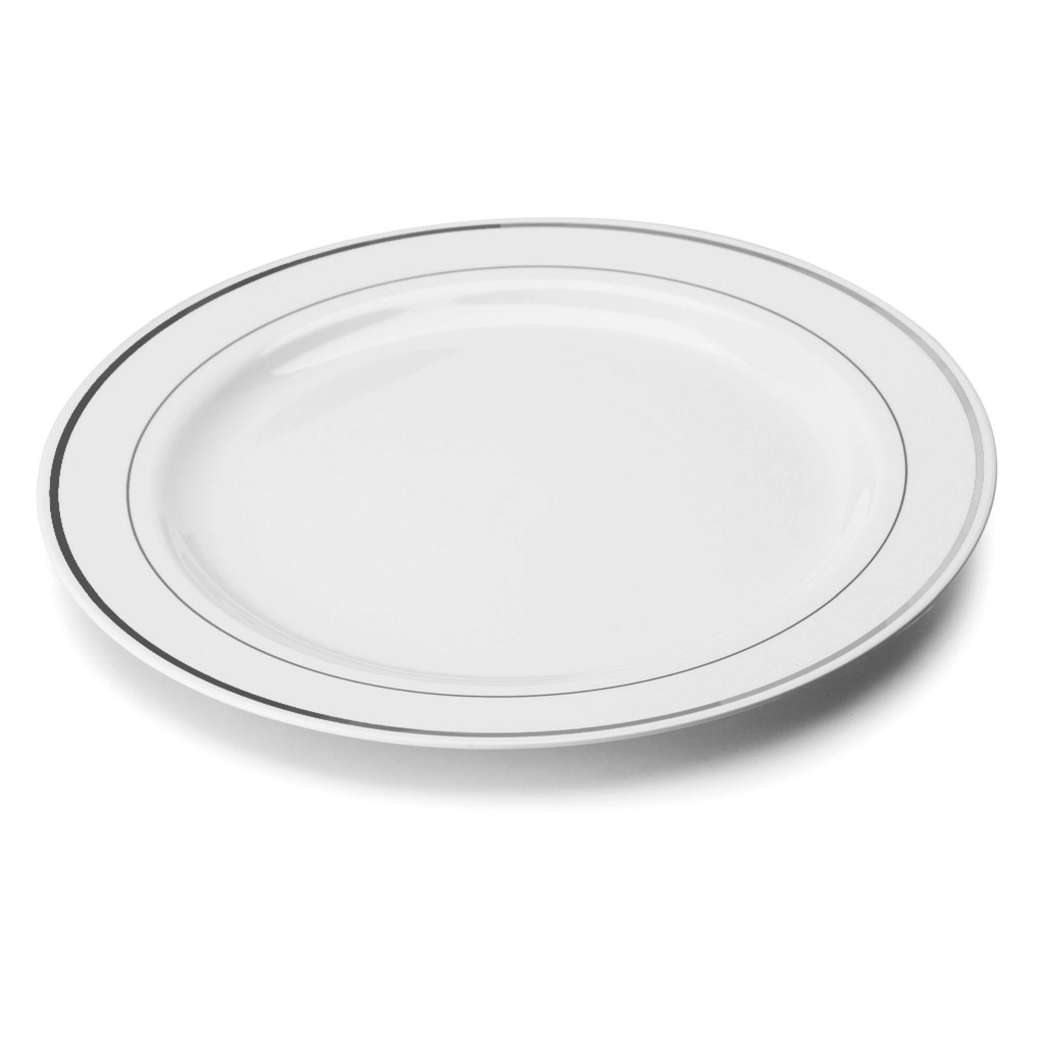 white and silver dinner set