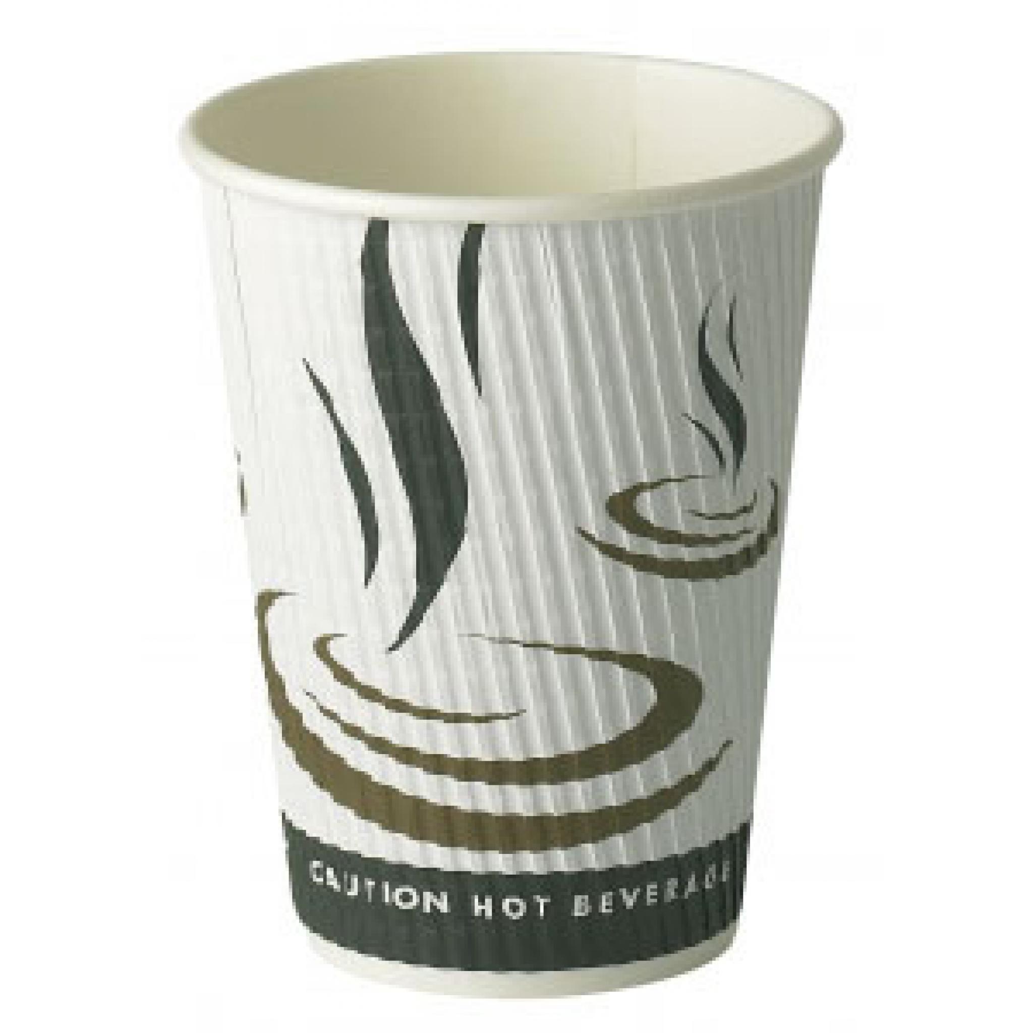 Kraft Ripple Disposable Paper Coffee Cups 12oz 340ml (Case of 500) Kraft Ripple Disposable Paper Coffee Cups 12oz 340ml (Case of 500)