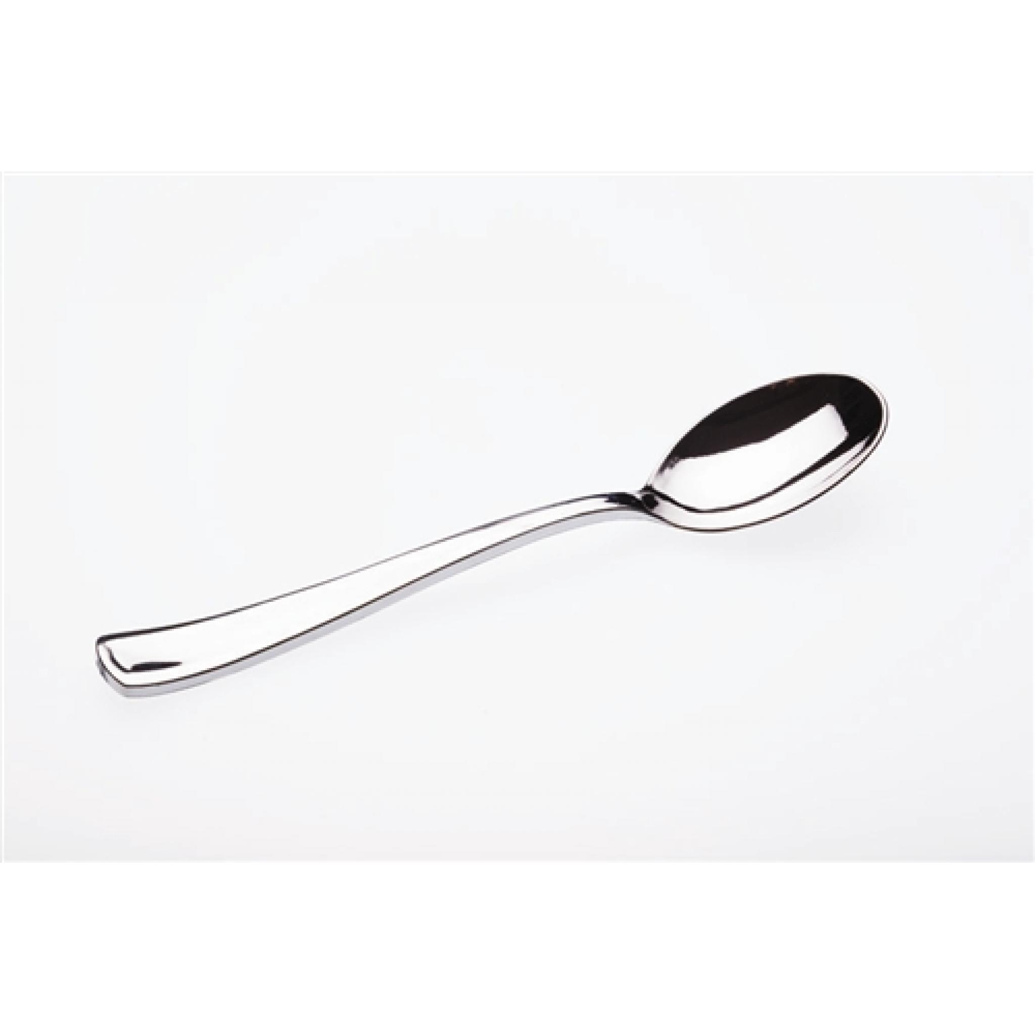 Mozaik Plastic Reusable Silver Dinner Spoons