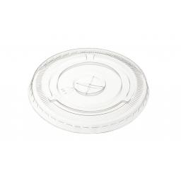 12oz Clear Flat Lids with Straw Hole For Plastic Smoothie Cups