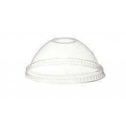 78mm Clear Dome Lids with Hole For Plastic Smoothie Cups