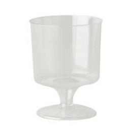 Clear Plastic Stemmed 6oz 170ml Wine Glass Cups Disposable 6 Pack