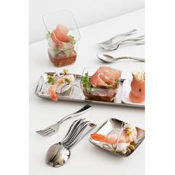 Mozaik 100 Metallised Silver Plastic Mini Cocktail Forks 10cm