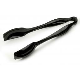 Sabert Mozaik Black Plastic Tongs Strong Heavy Duty Reusable Disposable Cutlery Ideal For Salads