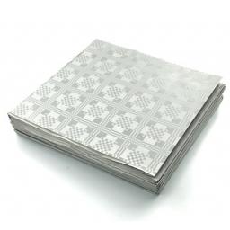 Silver Disposable Paper Table Cover Cloth 90x88cm - 25 Sheets