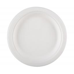 Round 9" Strong White Paper Plates  Compostable Bagasse - 23cm