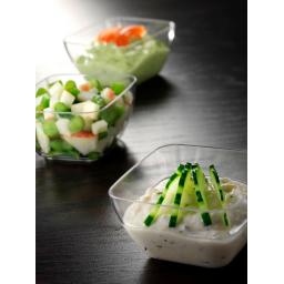 Mozaik Sabert Small Clear Plastic 5.7cm Tasting Appetiser Bowls - Strong Disposable or Reusable