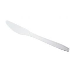 Economy White Plastic Knives Cutlery Disposable Reusable