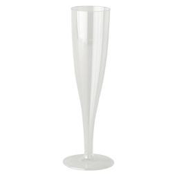 Clear Crystal Plastic 100ml Champagne Flutes Glasses Hard Strong - Disposable Reusable