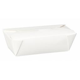 No6A White 25oz Square Paper Food Containers - Hot Rice Curry Takeaway Boxes