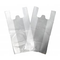 Medium White Vest Plastic Carrier Bags 10"x15"x18" - Jupiter