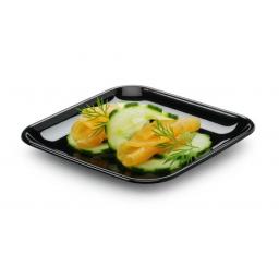 MINI 2.5" Black Mozaik 6.5cm Tasting Appetiser Plates - Strong Reusable Hard Plastic