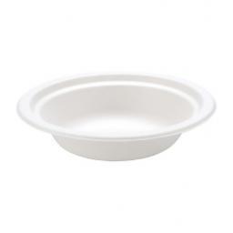 12oz Round White Paper Bowls  Compostable Bagasse Sugarcane Strong