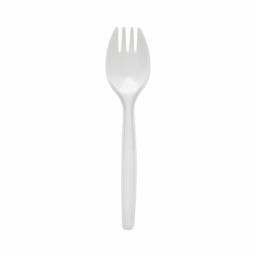 Economy White Plastic SPOONFORKS Spoon Forks Cutlery Disposable Reusable
