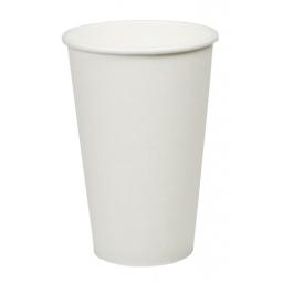 16oz White Paper Cups Single Wall Disposable Tea Coffee Cappuccino Espresso Hot Drinks