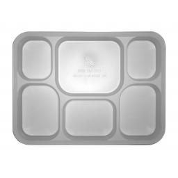 6 Section Compartment Punjabi White Plastic Disposable Thali Food Trays 12" x 9" - Dinner Plates For Indian Events