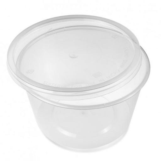 Round 16oz Microwave Clear Plastic Food Containers for Freezing Takeaway Hot Cold Foods