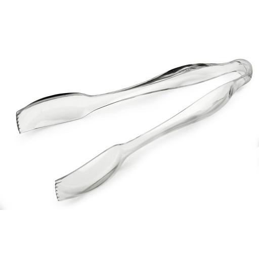 Sabert Mozaik Clear Plastic Tongs Strong Heavy Duty Reusable Disposable Cutlery Ideal For Salads