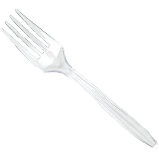 Clear Plastic Forks Strong Heavy Duty Reusable Disposable Cutlery