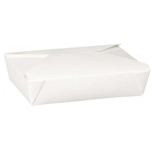 No2 White 51oz Square Paper Food Containers - Hot Rice Curry Takeaway Boxes