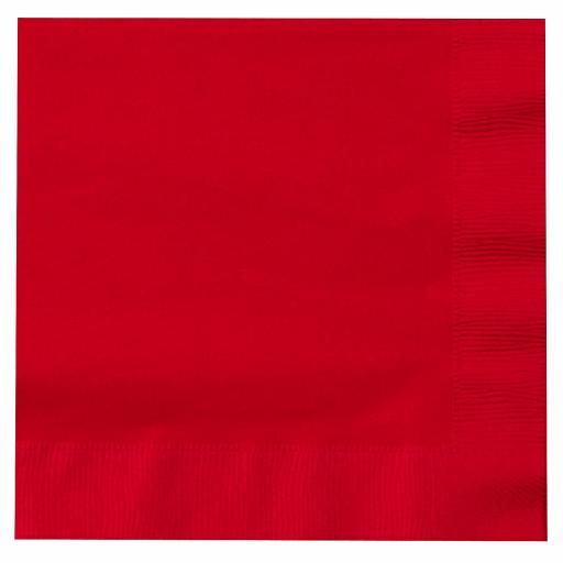 Red Paper Napkins 2 Ply 40cm 4 Fold Tissue Serviettes