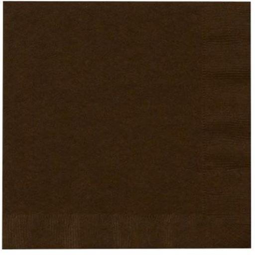 Chocolate Brown Paper Napkins 2 Ply 33cm 4 Fold Tissue Serviettes