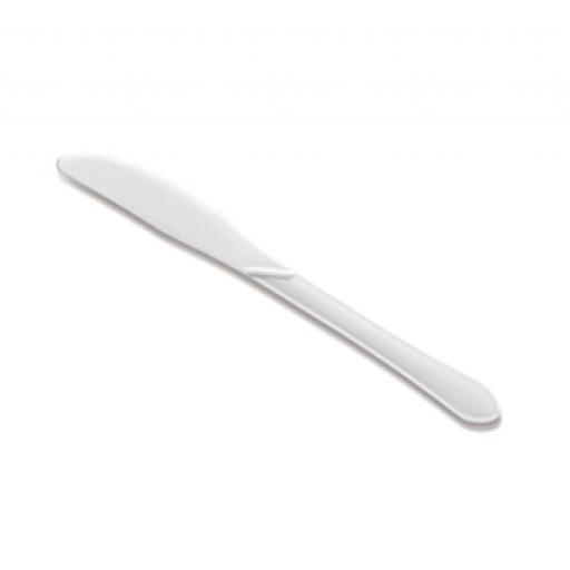 White Plastic Knives Reusable Disposable Cutlery