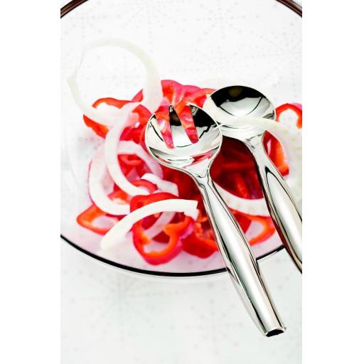 Sabert Mozaik Silver Plastic Salad Spoon + Fork Set Metallised Reusable Disposable Cutlery