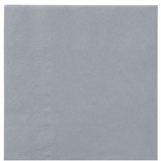 Grey Paper Napkins 2 Ply 33cm 4 Fold Tissue Serviettes