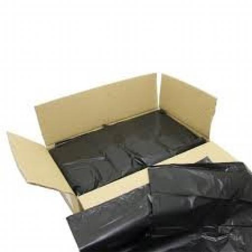 Heavy Duty Black Refuse Sacks Bin Liner Bags / Size 18" x 29" x 39" / - 160 Gauge