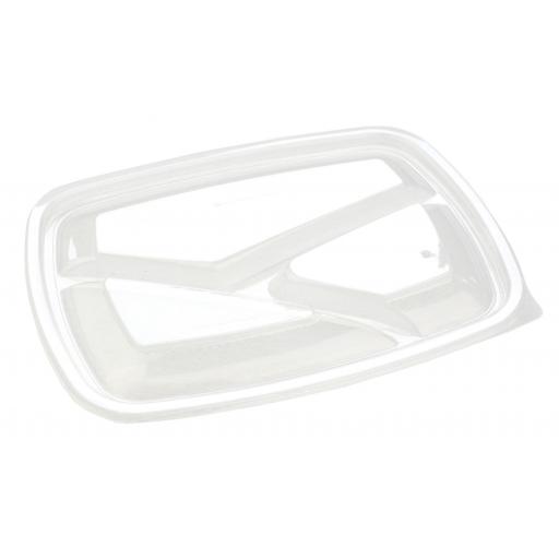 Sabert Fastpac 3 Compartment LIDS Clear Rectangular Microwaveable - Takeaway Hot Cold Foods (HOT52873)