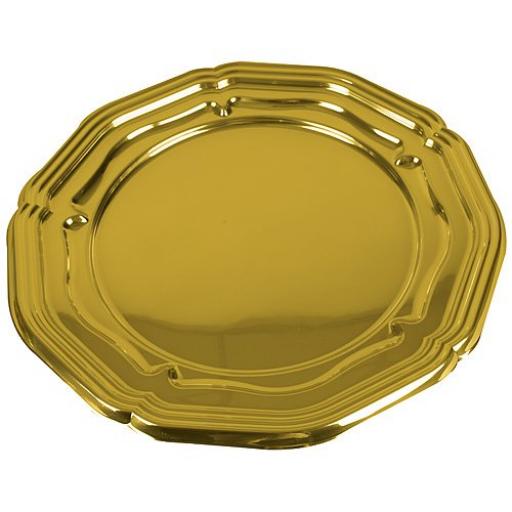 Sabert Gold Plastic Round Large Platters Serving Trays 46cm / 18" 5 Pack Thali Outlet