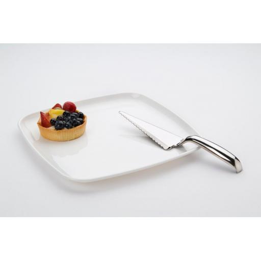 Sabert Mozaik Silver Plastic 25cm Pie Cutter Metallised Reusable Disposable Cutlery