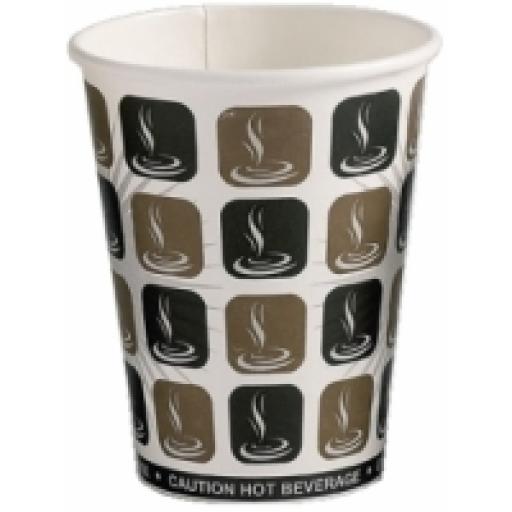 12oz Mocha Cafe Coffee Cups Paper Single Wall Disposable Tea Cappuccino Hot Drinks