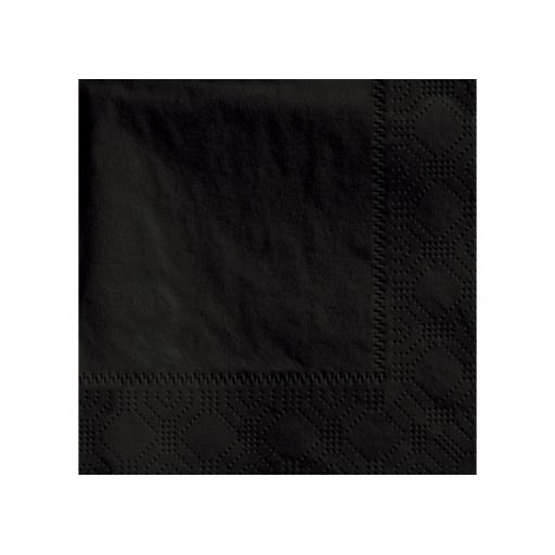 Black Paper Napkins 2 Ply 25cm Cocktail 4 Fold Tissue Serviettes