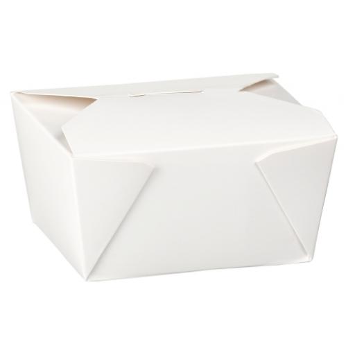 No1 White 26oz Square Paper Food Containers - Hot Rice Curry Takeaway Boxes