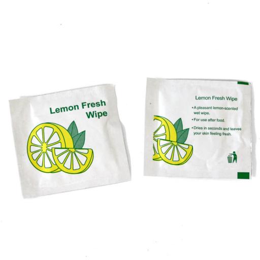 Lemon Fresh Small Wet Hand Wipes Cold Individually Wrapped