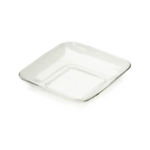 MINI 2.5" Clear Mozaik 6.5cm Tasting Appetiser Plates - Strong Reusable Hard Plastic