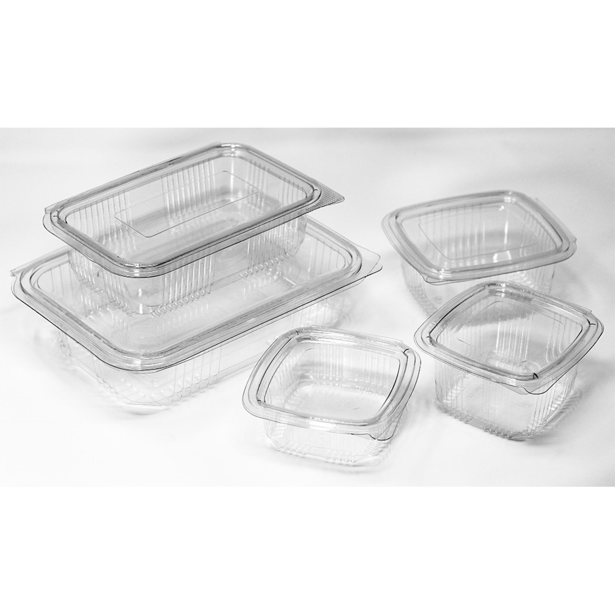 150cc Clear Plastic Salad Containers with Hinged Lids