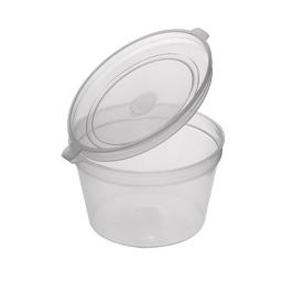 2oz & 4oz Round Food Containers Plastic Clear Tubs with Lids Deli Pots Sauce Dip 