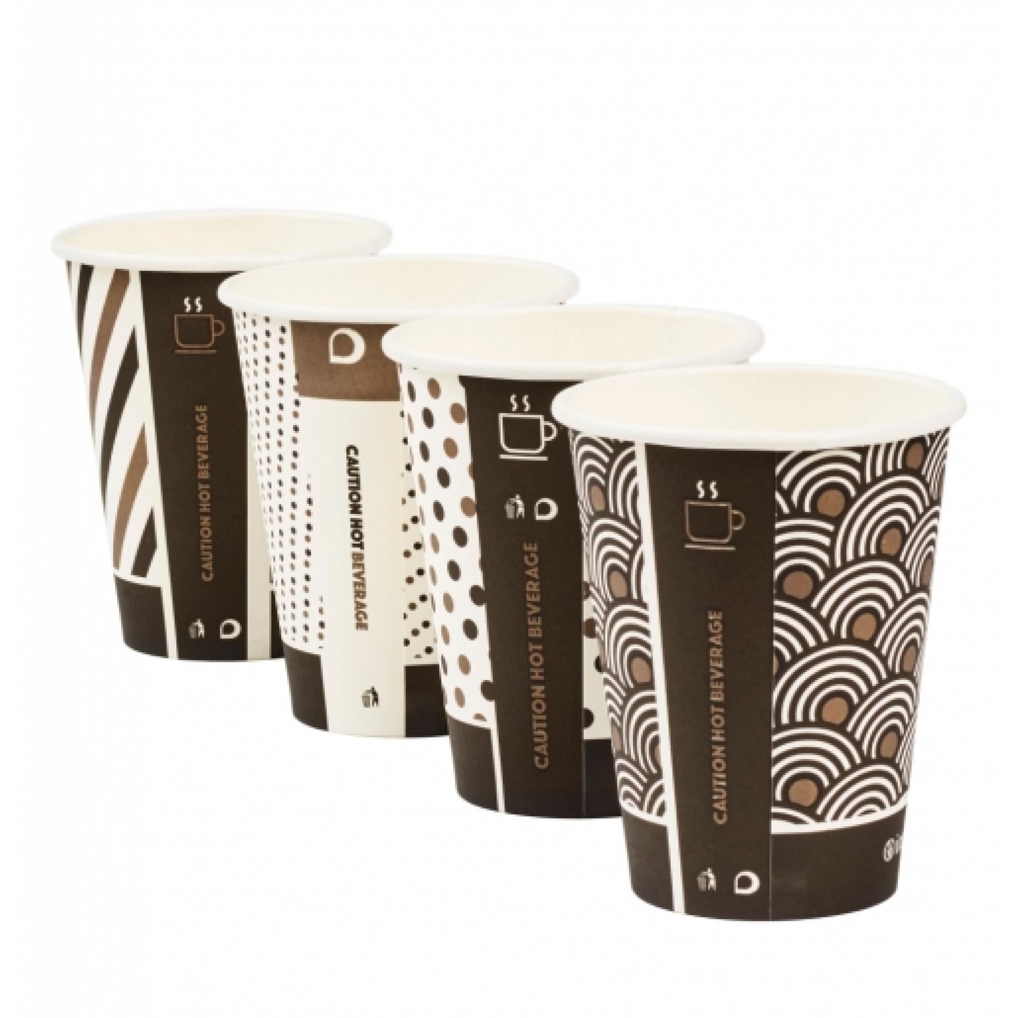 Pack of 50 Eco Friendly Drinks Cups 8oz Mixed Design Bamboo Pack of 50 Eco Friendly Drinks Cups 8oz Mixed Design Bamboo