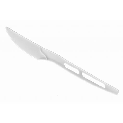 White CPLA Compostable Knives Heavy Duty - Made From Corn Starch Biodegradable Disposable High Quality Cutlery