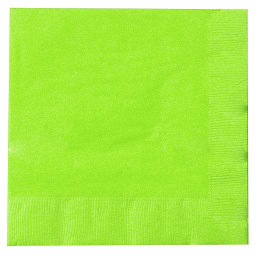 Lime Green Paper Napkins 2 Ply 33cm 4 Fold Tissue Serviettes