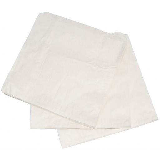 500 x White Paper Kraft Bags 12" x 12" Strung Food Bags