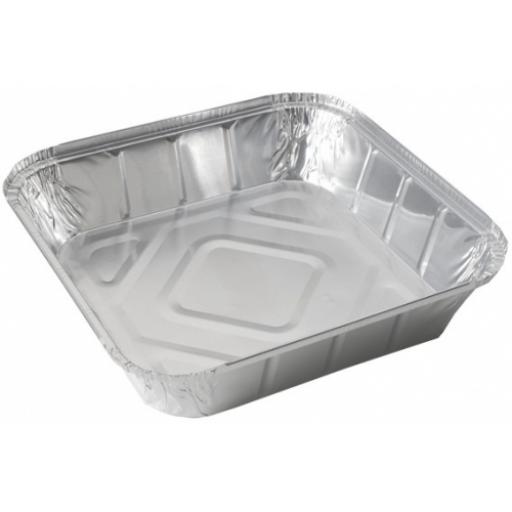 Foil Containers No 9 Deep Square Aluminium - Hot Cold Food Takeaways