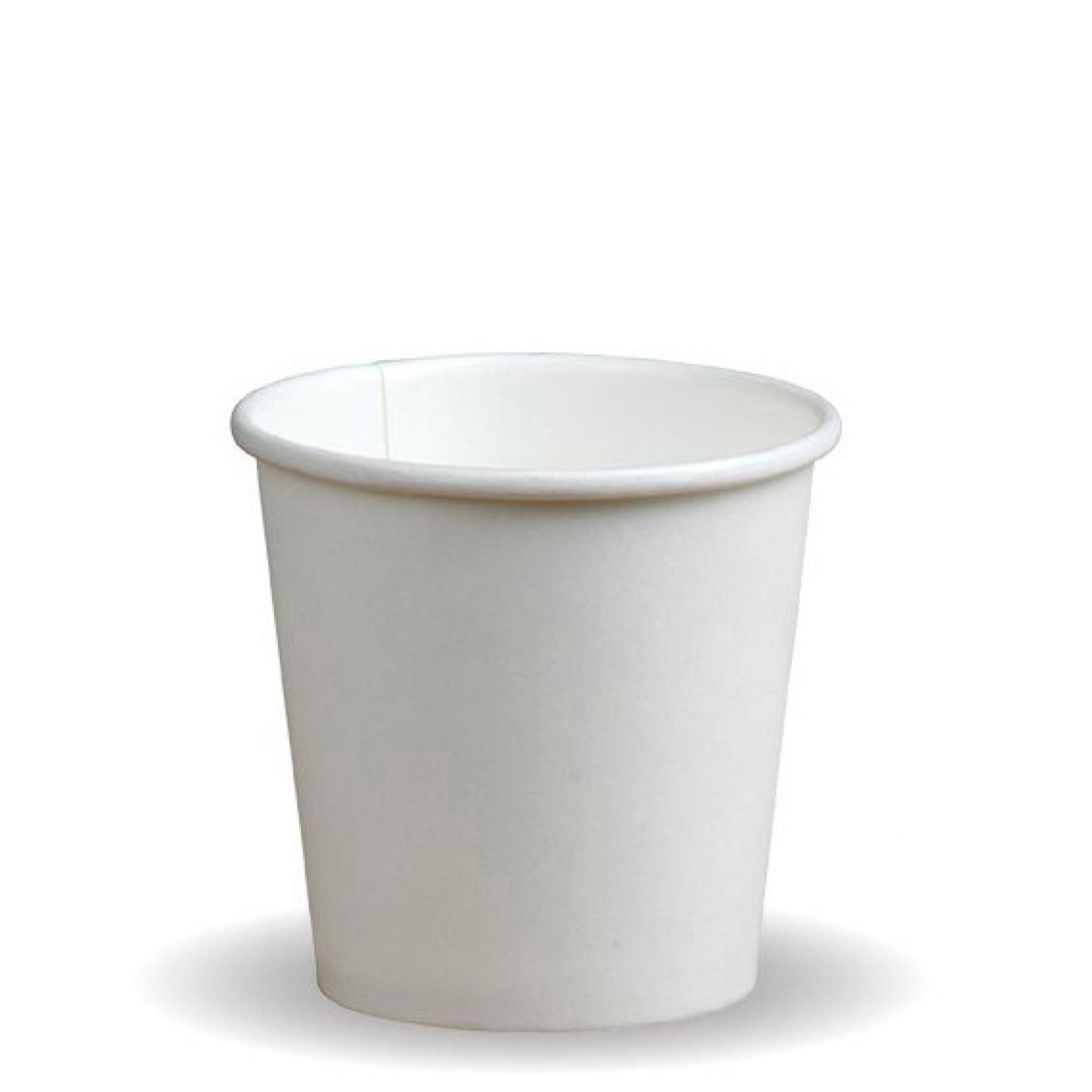 4oz White Paper Cups Single Wall Expresso Drinks