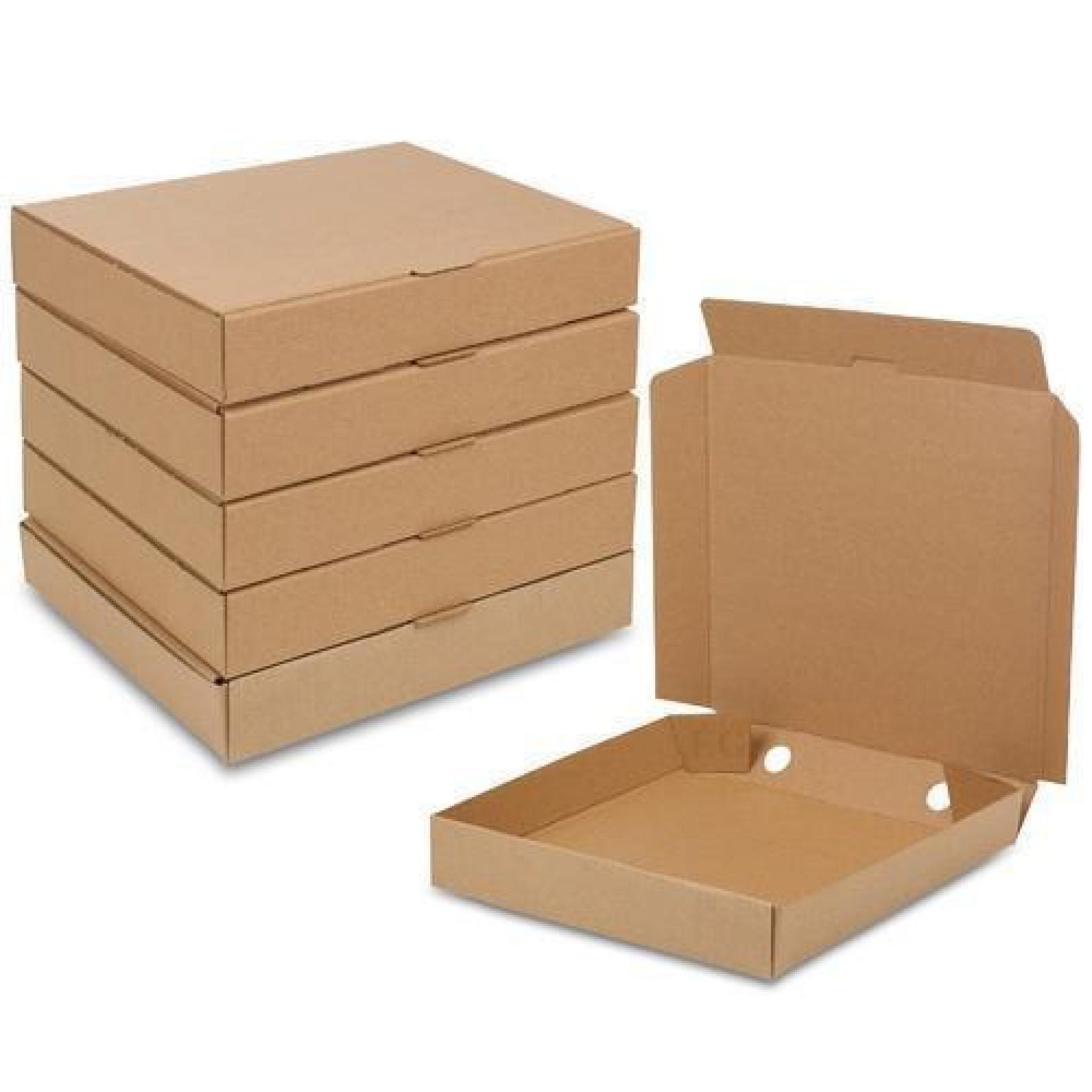 12" Plain Brown Kraft Corrugated Pizza Boxes Thali Outlet